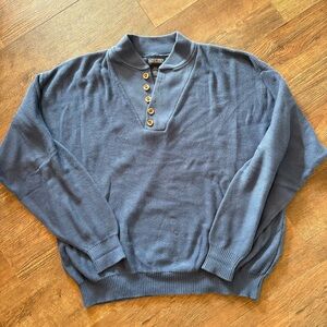Vintage lands end quarter button sweater USA cotton